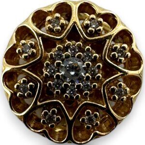 Pandora 14kt Hearts Gold Cut-Out Spacer Charm Cubic Zirconia